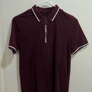 Armani Exchange Men's Burgundy Polo Shirt